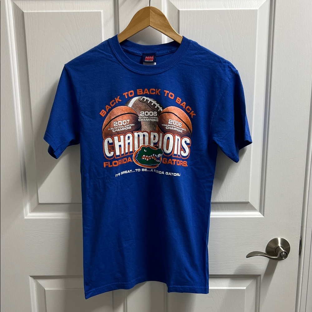 Step Ahead Sportswear Women’s Blue Florida Gators Champions Short Sleeve T-Shirt